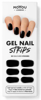 Gel Nail Strips Jet Black